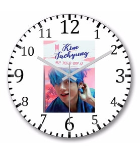 Taehyung Bts Persona Duvar Saati Bombeli Gercek Cam