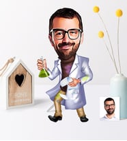 BK Gift Kişiye Özel Bay Kimya Mühendisi Karikatür Ahşap Biblo  1