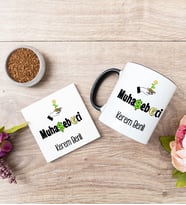 Muhasebeci Siyah Kupa Bardak Ve Bardak Altlığı Seti