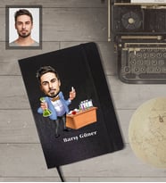 Kişiye Özel Öğretmen Karikatürlü Siyah Defter Bay-3