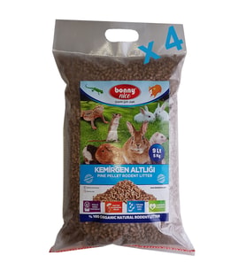 Bonny Nice Organik Çam Pelet Kemirgen Altlığı 5 kg 9 l x 4 Paket