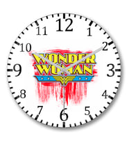 Wonder  Woman Duvar Saati Bombeli Gercek Cam