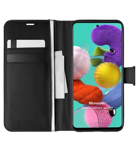 Microsonic Samsung Galaxy A51 Kılıf Delux Leather Wallet Siyah