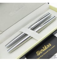 Scrikss 78M Krom Dolma Kalem + Roller Kalem Seti Scrikss Metropolis İsme Özel Kalem Hediye Kalem