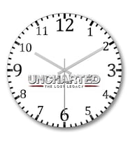 Uncharted The Lost Legacy Logo Duvar Saati Bombeli Gercek Cam