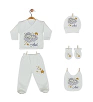 Pia Baby GL 2002 İsme Özel Ayıcıklı Beşli Zıbın Set