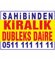 Sahibinden Kiralık Dubleks Daire Branda Branda Afişi (Sarı Mavi Renk)