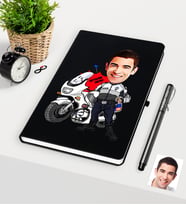BK Gift Kişiye Özel Bay Yunus Polis Karikatürlü Siyah Defter Kalem Seti