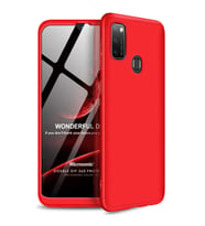 Microsonic Samsung Galaxy M21 Kılıf Double Dip 360 Protective Kırmızı