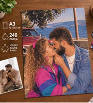 80ler Tasarımlı Kişiye Özel A3 240 Parça Fotoğraf Baskılı Puzzle