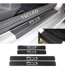 Fiat 500 L Karbon Kapı Eşiği Koruma Sticker Yapıştırma (4 Adet)