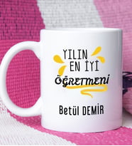 Yılın En İyi Öğretmeni Tasarımlı Öğretmene Öğretmen Kupa Bardak