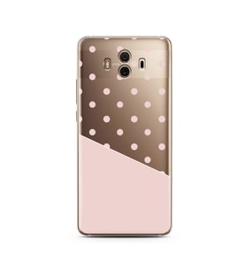 Çapraz Pembe Tasarımlı Süper Şeffaf Silikon Telefon Kılıfı Huawei Mate 10 Pro