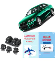 AUDİ A4 DÖRTLÜ VE TEKLİ CAM ANAHTARI DÜĞMESİ SETİ 2002--2008 OEM