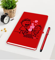 BK Gift Kişiye Özel Canım Annem Kırmızı Defter Kalem Seti - 17
