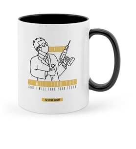 BK Gift Kişiye Özel Mesleki Diş Hekimi Siyah Kupa Bardak 4