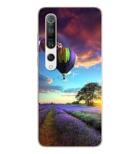Lavanta Bahçesi Tasarımlı Süper Şeffaf Silikon Telefon Kılıfı Xiomai Mi10-pro