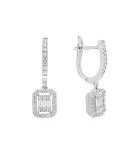Sirius F Renk 0,40 Karat Baget Pırlanta Küpe 0717E0046