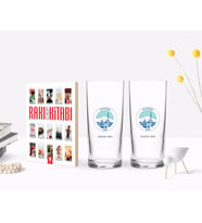 BK Gift Kişiye Özel Renkli Baskılı Kayseri Tasarımlı Turistik İkili Rakı Bardağı ve Rakı Cep Kitabı Hediye Seti-1 (Model 1)