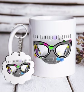 BK Gift Kişiye Özel Okulda Ünlüyüm Beyaz Kupa ve Anahtarlık Hediye Seti-3 (Model 1)