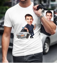 BK Gift Kişiye Özel Bay Trafik Polisi Karikatür Beyaz Tişört  1