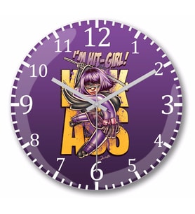 Movie Kick Ass I'm Hit Girl Duvar Saati Bombeli Gercek Cam