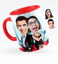 BK Gift Kişiye Özel Sevgililer Karikatürlü Kırmızı Kupa Bardak  6