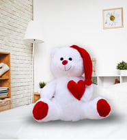 Sevgili Uykucu 80 cm Kırmızı Yastıklı Peluş Ayıcık (%100 Yerli)
