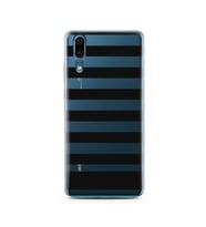 Çizgi Tasarımlı Süper Şeffaf Silikon Telefon Kılıfı Huawei P20   