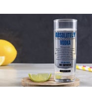 BK Gift Kişiye Özel Renkli Baskılı Absolutely Vodka Tasarımlı Vodka Bardağı-1 (Beyaz)