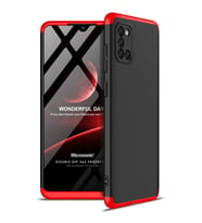 Microsonic Samsung Galaxy A31 Kılıf Double Dip 360 Protective Siyah Kırmızı