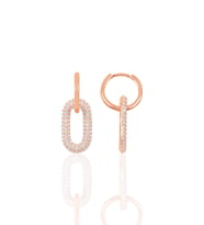 Söğütlü Silver Gümüş rose zirkon taşlı handy küpe