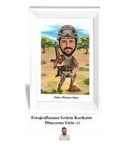 Askerlere ve Polislere Özel Fotoğraflı ve Özel İsimli Karikatür  Çerçevesi