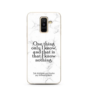 Samsung A6 Plus Beyaz Mermer Söz Tasarımlı Telefon Kılıfı