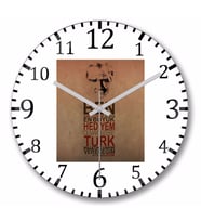 Atatürk   Duvar  Saati Bombeli Gercek Cam
