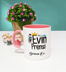 Evin Prensi Tasarımlı Kişiye Özel Evin Prensi Kupa Bardak Pembe
