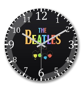 The Beatles Duvar Saati Bombeli Gercek Cam