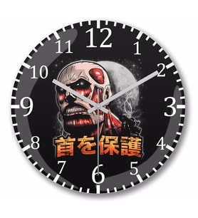 Attack On Titan Protect Ya Neck Duvar Saati Bombeli Gercek Cam