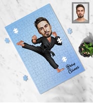 Kişiye Özel Sporcu Karikatürlü A4 99 Parça Puzzle Bay-5