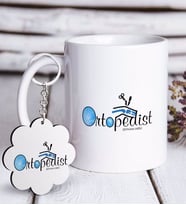 BK Gift Kişiye Özel Mesleki Ortopedist Beyaz Kupa ve Anahtarlık Hediye Seti-1 (Model 1)
