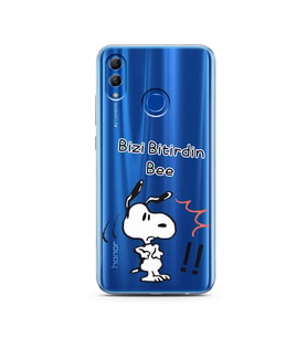 Snoopy Tasarımlı Süper Şeffaf Silikon Telefon Kılıfı Huawei Honor 10 Lite 
