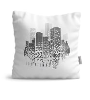 BK Gift Kişiye Özel City Tasarımlı Beyaz  Yastık  1