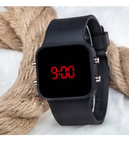 Dijital Mat Siyah Kasa Led Kol Saat Silikon Bileklik Yeni Model ST-303179