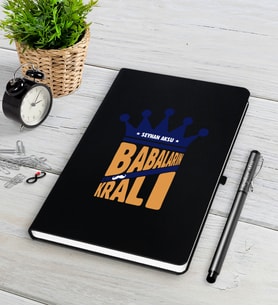 BK Gift Kişiye Özel Babaların En Kralı Siyah Defter Kalem Seti