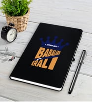 BK Gift Kişiye Özel Babaların En Kralı Siyah Defter Kalem Seti