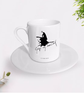 BK Gift Kişiye Özel Atatürk Temalı Türk Kahvesi Fincanı-27 (Beyaz)