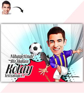 BK Gift Kişiye Özel Bay Futbolcu Sarı Lacivert Karikatür Baskılı Yaş Pasta İçin Yenilebilir Şekerli Kağıt  1(Sadece Kağıt)