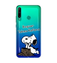Snoopy Tasarımlı Süper Şeffaf Silikon Telefon Kılıfı Huawei P40 Lite E