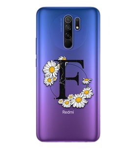 Papatya Harf Tasarım Süper Şeffaf Silikon Telefon Kılıfı Xiomai Redmi 9 F-Harfi