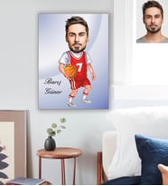 Kişiye Özel Basketbolcu Karikatürlü Ahşap Tablo 30x47 Bay-2